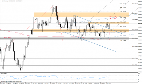 Analiza techniczna, NZDUSD, D1, 12.01.2014